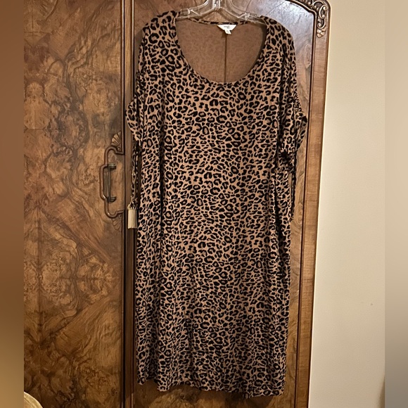 Leopard print stretchy dress size 3x Terra & Sky - Picture 1 of 9
